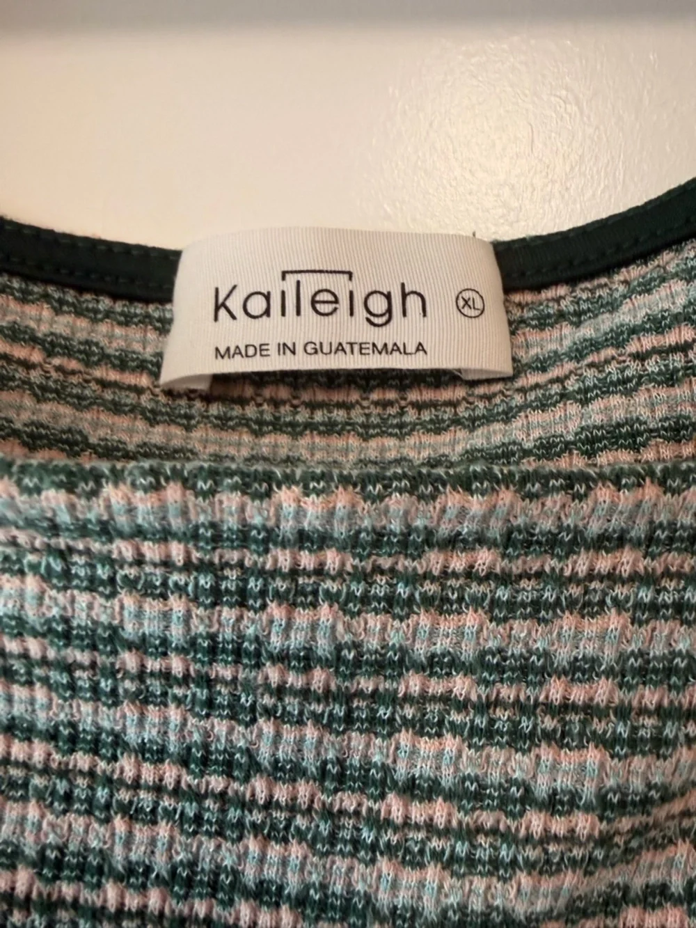 Kaileigh XL Multi-Color Peplum Tank Top - Green/Pink/Cream - Picture 2 of 4